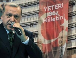 Erdoğan, CHP Genel Merkezi’ne ‘Yeter söz milletindir’ pankartı asılmasına tepki gösterdi